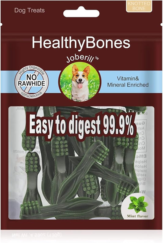 UrbanX HealthyBones Original Natural Dog Dental Care Mint Snacks Oral Health Dog Food for Cavalier King Charles Spaniel and Other Small Companion Dogs, 15 Count