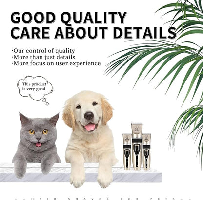 MAIRAN Dogs Pet Shaver Low Noise USB Charging Cordless Dog Grooming Kit Electric Pet Hair Trimmer Pet Hair Trimmer Large Medium and Small Dog and Cat Animal Shaver (Gold)