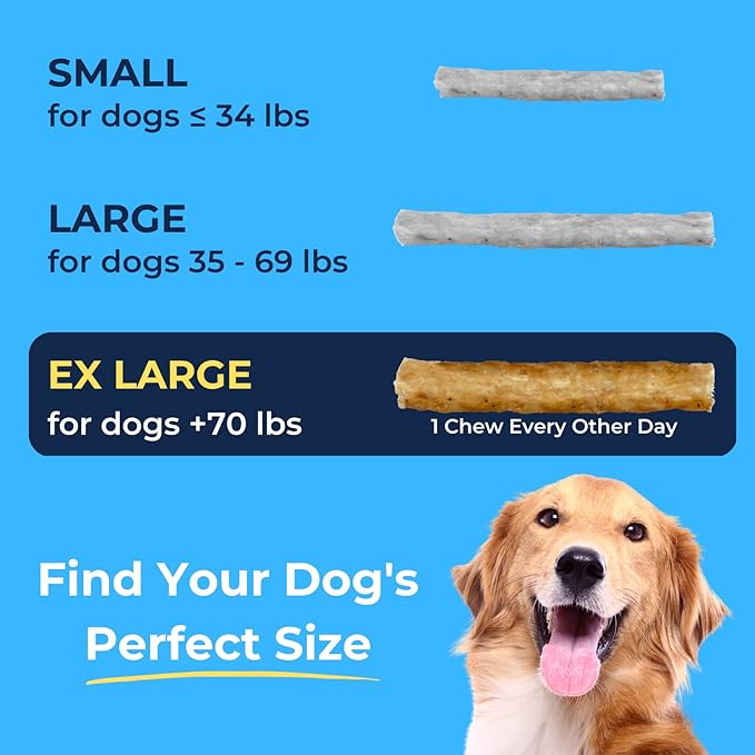 Soft Rawhide Chews | Safe Dental Treats for Large Dogs | Vet VOHC Approved | Daily Bone Cleans Teeth & Gums Fresh Breath Oral Health Support | USA Made | (XL Dogs / 12 Count)