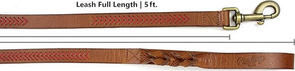 Rawlings | Baseball Stitch Leather Dog Leash | 5 Ft. | Multiple Colors