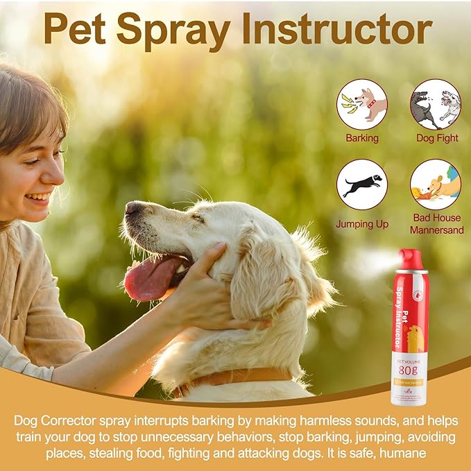 Spray Corrector Dog Trainer, 80ml 3 Pack Spray Corrector for Dog to Stops Barking, Jumping Up, Place Avoidance, Food Stealing, Fights & Unwanted Dog Behaviour