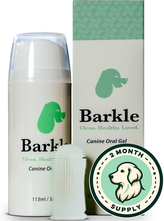 Dog Teeth Cleaning Gel - Helps Reduce Plaque & Bad Breath - Periodontist Formulated - Toothpaste Alternative - Prevent Tartar - includes Finger Cot (Mint - 2 Month Supply)