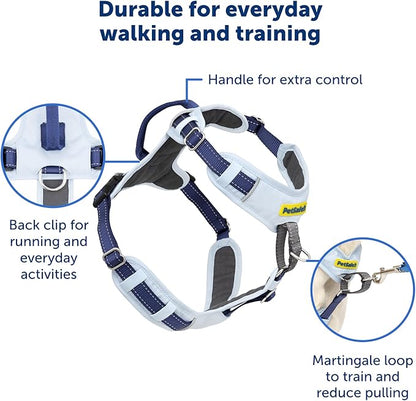 PetSafe Easy Walk Comfort No-Pull Dog Harness Full-Body Padding - Better Walks on The First Use - 5 Points of Adjustment Small/Medium, Blue