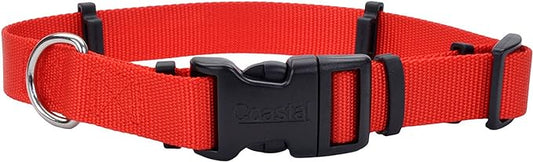 Coastal Pet SecureAway Flea Collar Protectors - Comfortable Dog Collar Accessory - Protective Flea Collar for Dogs - Adjustable Dog & Puppy Flea Collar Protection - Red, 1" x 18-26"