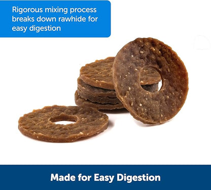 PetSafe Natural Rawhide Treat Ring Refills for Busy Buddy Dog Toys, Size B fits Small/Medium and Medium Toys, 16 Rings