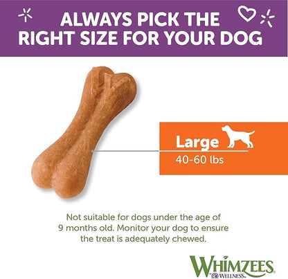 WHIMZEES by Wellness Rice Bone Natural Dog Dental Chews, Long Lasting Treats, Freshens Breath, For Dogs 25-60 lbs, 9 count