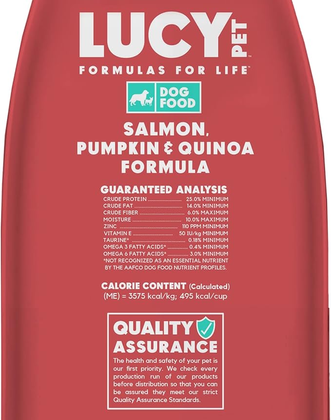 Lucy Pet Formulas for Life Salmon, Pumpkin, & Quinoa Dry Dog Food, All Life Stages, Digestive Health, Sensitive Stomach & Skin, 12lb bag
