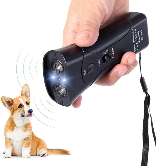 Dog Bark Deterrent,Handheld Dog Trainer and Bark Control Device with Led Light and Wrist Strap,Dog Training Tool for Safe Use Indoor Outdoor