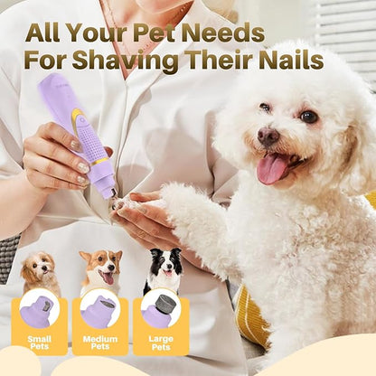 Small Dog Grooming Kit, 4 in 1 Electric Dog Trimmer for Grooming, Low Noise Dog Nail Trimmer, Cordless Pet Clippers for Dogs Cats, Grooming Paws, Eyes, Ears, Face, Hip Hairl (Purple)