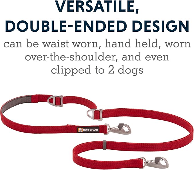 Ruffwear, Switchbak Dog Leash, Convertible & Adjustable Lead for Everyday Use, Red Sumac