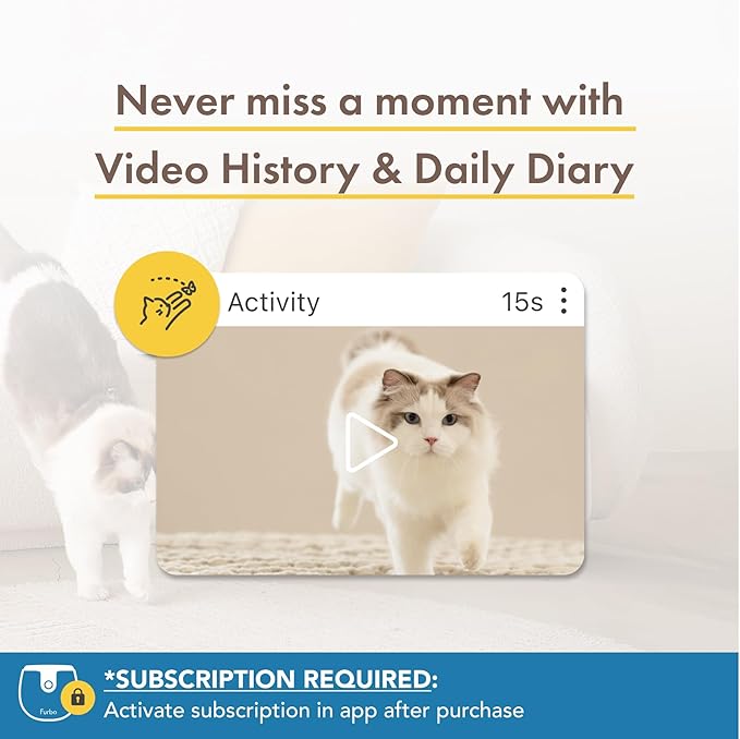 Furbo Mini NEW Pet Camera + Nanny Bundle: Home Security & Cat, Dog Safety Alerts, Pet Camera with Speaker, Smart Home Indoor Cam w Phone App & Night Vision (Additional Subscription Required at Setup)