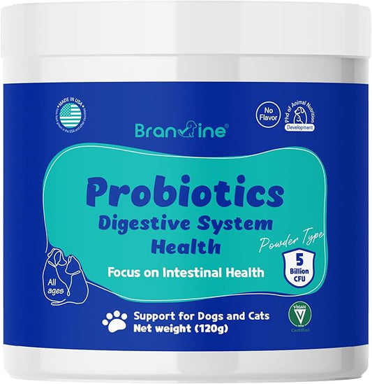 Probiotics Powder Pancreatic Health, Intensive Gut Health, Diarrhea and Constipation, Allergies for Dogs and Cats (120g)