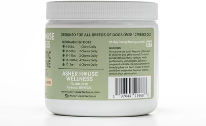 Asher House Wellness | Probiotic Digestive Chew Supplement for Dogs | 2 Billion CFU | Gut Health | Enzymes |
