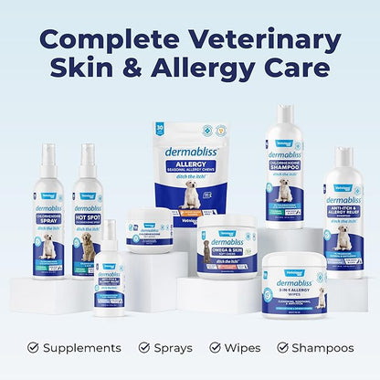 Vetnique Dermabliss Hot Spot Treatment for Dogs - Antiseptic Medicated Chlorhexidine Spray - Vet Recommended for Skin Infections, Hot Spots & Irritation (Hot Spot Spray, 8oz)