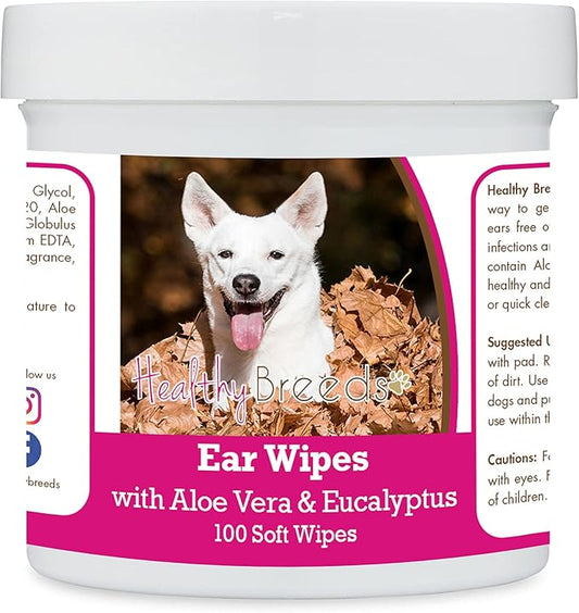 Healthy Breeds Canaan Dog Ear Cleaning Wipes with Aloe & Eucalyptus for Dogs 100 Count
