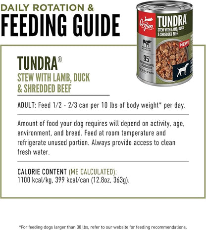 ORIJEN Tundra Stew Wet Dog Food, WholePrey Ingredients, 12.8oz (Case of 12)