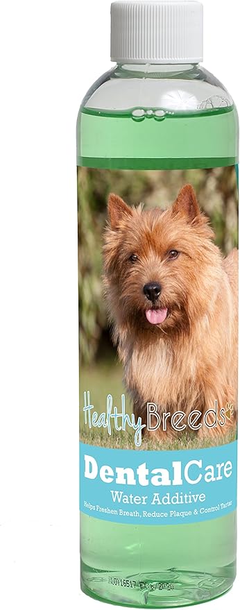 Healthy Breeds Dog Dental Care Water Additive for Norwich Terrier - Helps Freshen Breath, Reduce Plaque & Control Tartar - Mint Flavor - 8 oz