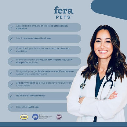 Fera Pets Multivitamin Goat Milk Cat & Dog Food Topper – Vet Created - Cat & Dog Multivitamin - Probiotics & Essential Vitamins & Minerals–60 Servings