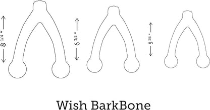 Pet Qwerks Wishbone BarkBone - Nylon Chew Toy for Aggressive Chewers - Peanut Butter Flavor - 5.38"