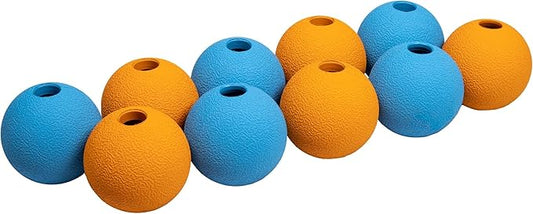 Amazon Basics Rubber Fetch Toy Dog Balls, 2.5-Inch, 10-Pack, Blue, Orange