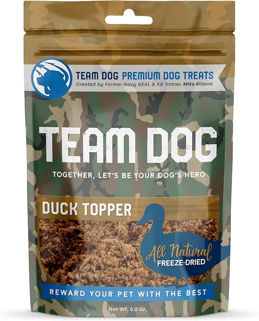 Duck Dog Food Topper | Duck Freeze Dried Raw Dog Food Topper | Wet & Dry Dog Food Toppers for Picky Dogs | Dog Food Seasoning with Duck Hearts for Dogs | 5 Oz