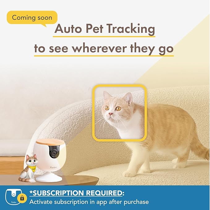 Furbo Mini NEW Pet Camera + Nanny Bundle: Home Security & Cat, Dog Safety Alerts, Pet Camera with Speaker, Smart Home Indoor Cam w Phone App & Night Vision (Additional Subscription Required at Setup)