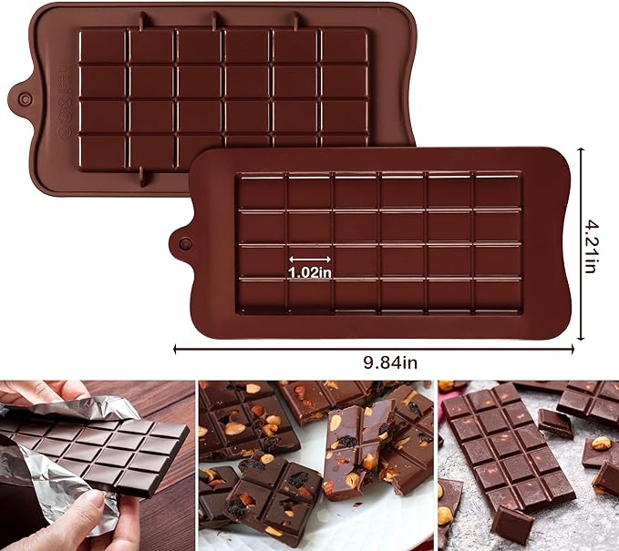4Pcs Chocolate Gummy Number Molds, Break-Apart Chocolate Molds and Letter and Number Silicone Candy Mold for Birthday Cake Decorating