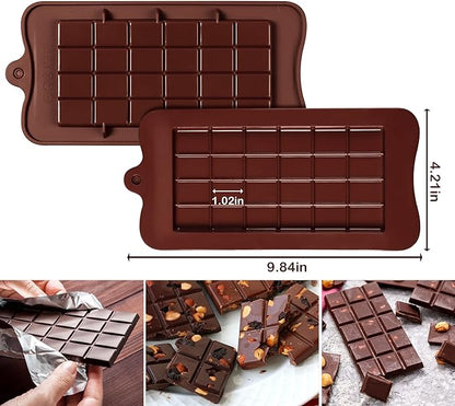 4Pcs Chocolate Gummy Number Molds, Break-Apart Chocolate Molds and Letter and Number Silicone Candy Mold for Birthday Cake Decorating