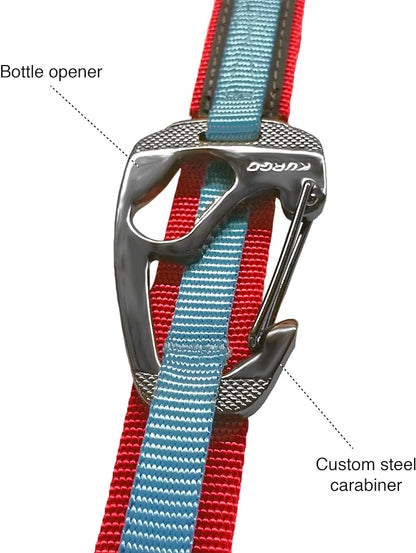 Kurgo 6 in 1 Hands Free Dog Leash, Reflective Running Belt Leash for Dogs, Crossbody & Waist Belt Leash, Carabiner clip, Padded Handle for Training, Hiking or Jogging, Quantum Leash