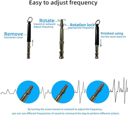 2 Pack Dog Whistle | Dog Training Whistles | Adjustable Ultrasonic Silent Dog Whistle | Training Behaviour Aids Accessories for Dog(Black+White)