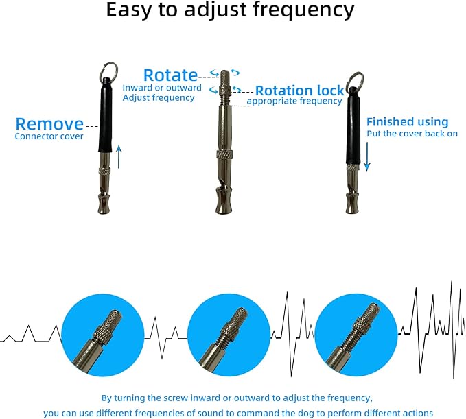 2 Pack Dog Whistle，Pet Training Clicker | Training Behaviour Aids Accessories for Dog | Barking Control Device, Long Range Adjustable Frequency (Black)