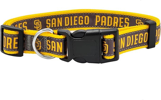 MLB San Diego Padres Licensed PET COLLAR- Heavy-Duty, Strong, and Durable Dog Collar. Available in 29 Baseball Teams and 4 Sizes
