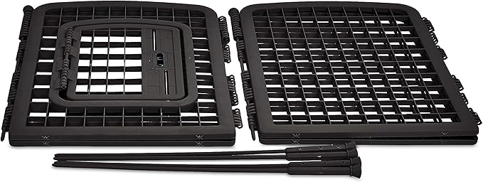 Amazon Basics 8-Panel Octagonal Plastic Pet Pen Fence Enclosure With Gate - 64 x 64 x 34 Inches, Black