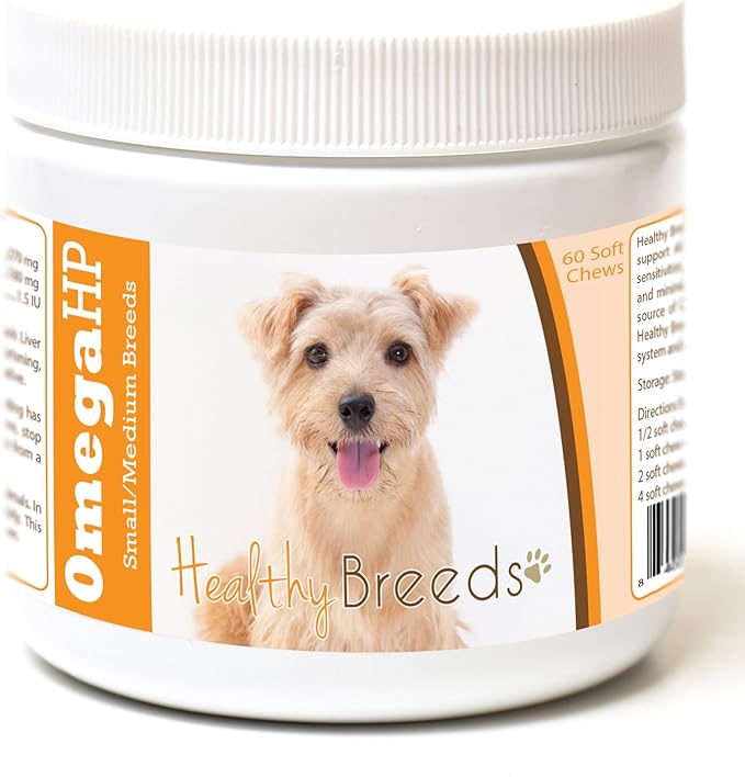 Healthy Breeds Norfolk Terrier Omega HP Fatty Acid Skin and Coat Support Soft Chews 60 Count