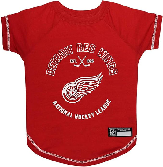 Pets First NHL Detroit Red Wings Tee Shirt for Dogs & Cats, Large. - are You A Hockey Fan? Let Your Pet Be an NHL Fan Too!