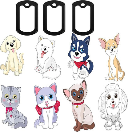 12pcs Dog Tag Silicone Silencer, Black Military Dog Tags Silencers for Authentic Military Id Tags Rubbers to Reduce Noise and Protect Tag, 52 x 31 mm/ 2.04 x 1.22 Inches.