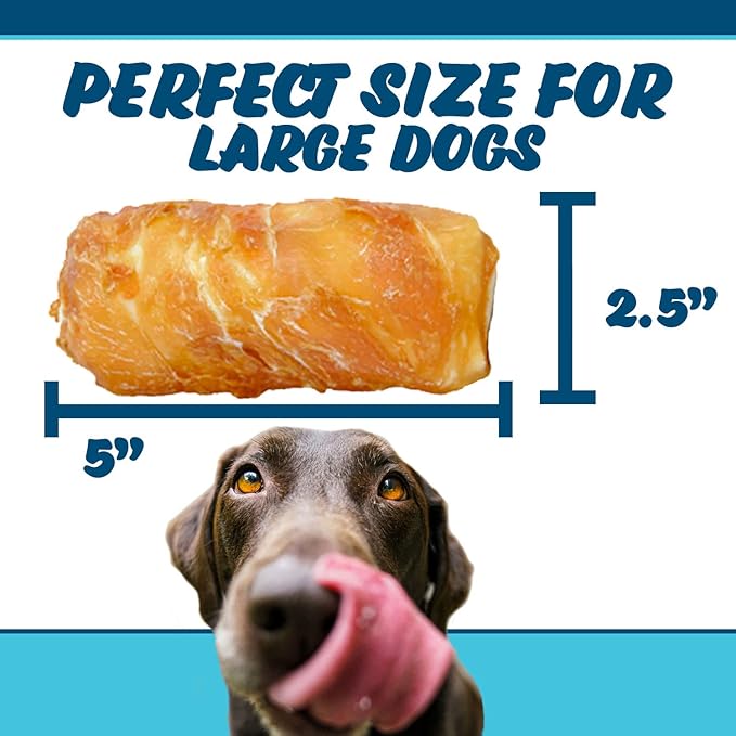 Chicken On A Stick Crunchy & Chewy Chicken Jerky Wrapped Rawhides for Dogs, Made in The USA 2 in 1 Dog Treats for Extra Large Dogs, Jumbo Size 1 Ct