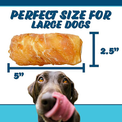 Chicken On A Stick Crunchy & Chewy Chicken Jerky Wrapped Rawhides for Dogs, Made in The USA 2 in 1 Dog Treats for Extra Large Dogs, Jumbo Size 1 Ct