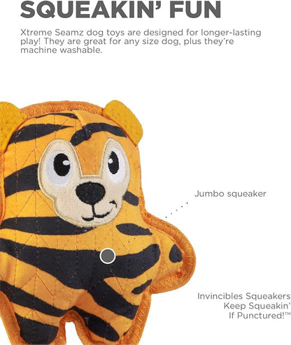 Outward Hound Xtreme Seamz Tiger Squeaky Durable Dog Toy