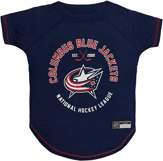 Pets First NHL Columbus Blue Jackets Tee Shirt for Dogs & Cats, Medium. - are You A Hockey Fan? Let Your Pet Be an NHL Fan Too!