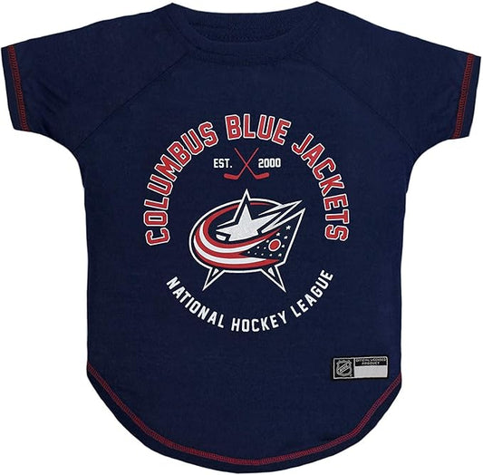 Pets First NHL Columbus Blue Jackets Tee Shirt for Dogs & Cats, X-Small. - are You A Hockey Fan? Let Your Pet Be an NHL Fan Too!
