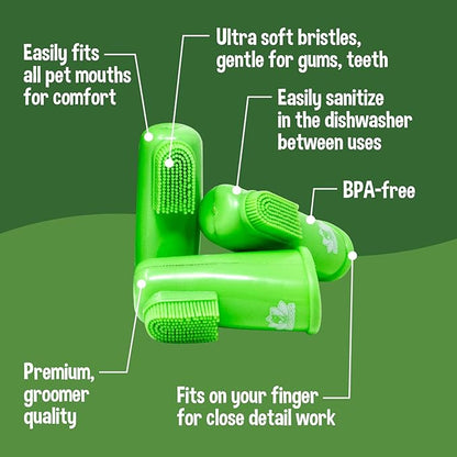 Bodhi Dog Finger Toothbrush for Dogs & Cats | Puppy Toothbrush with Soft & Flexible Silicone Bristles for Pet Dental Care | Easy Teeth Cleaning Dog Finger Toothbrush, 50 Count