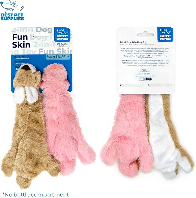 Best Pet Supplies Stuffing Free Squeaky Dog Toys for Small Dogs, Medium Dogs, and Large Dogs, Durable, Best Dog Chew Toy for Teething Puppy, Indoor Play - Hare, Pig, Small