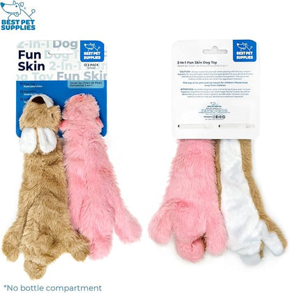 Best Pet Supplies Stuffing Free Squeaky Dog Toys for Small Dogs, Medium Dogs, and Large Dogs, Durable, Best Dog Chew Toy for Teething Puppy, Indoor Play - Hare, Pig, Small
