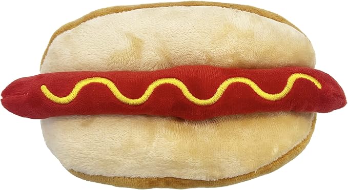 Pets First NFL WASHINGTON COMMANDERS HOT DOG PLUSH DOG & CAT SQUEAK TOY - Cutest HOT-DOG SNACK Plush Toy for DOGS & CATS with INNER SQUEAKER & Beautiful Football Team Name/Logo