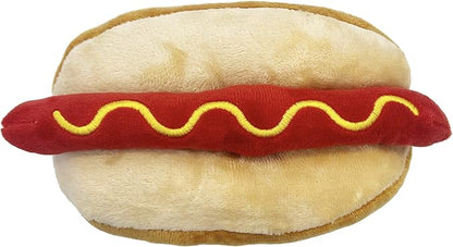 Pets First NFL WASHINGTON COMMANDERS HOT DOG PLUSH DOG & CAT SQUEAK TOY - Cutest HOT-DOG SNACK Plush Toy for DOGS & CATS with INNER SQUEAKER & Beautiful Football Team Name/Logo
