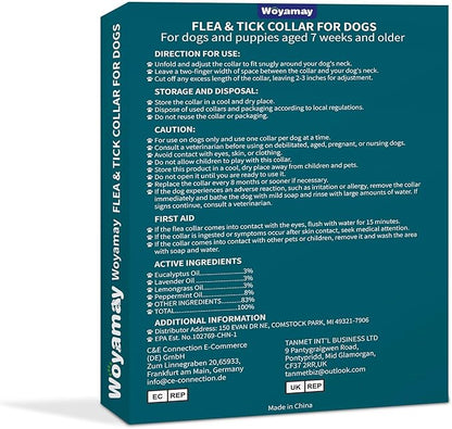 4 Pack Flea Collar for Dogs, Natural Flea and Tick Collar for Dogs, 8 Months Flea and Tick Prevention for Dogs, Tick Collar for Dogs, Water Resistant Dog Flea Collar, One Size Fits All, Blue