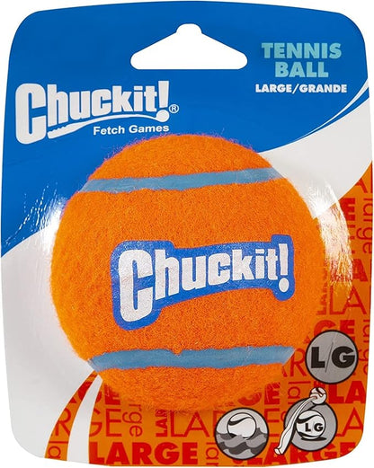 Chuckit Dog Tennis Ball Dog Toy, Large (3 Inch Diameter) for dogs 60-100lbs, Pack of 1