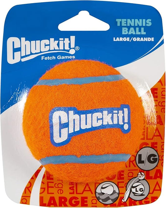 Chuckit Dog Tennis Ball Dog Toy, Large (3 Inch Diameter) for dogs 60-100lbs, Pack of 1