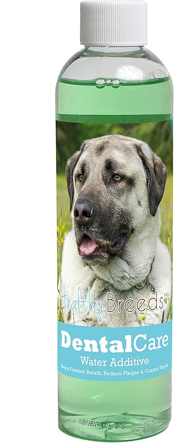 Healthy Breeds Dog Dental Care Water Additive for Anatolian Shepherd - Helps Freshen Breath, Reduce Plaque & Control Tartar - Mint Flavor - 8 oz